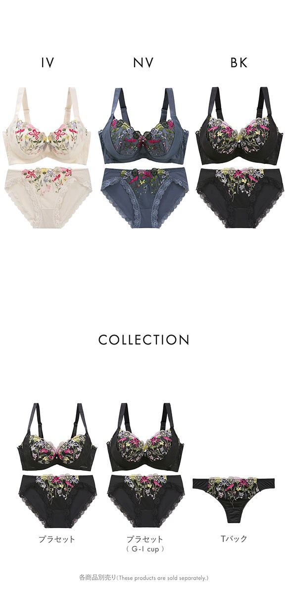 ビーオーエヌ 脇細見え 胸元リッチ シュッとRich ボタニカル シリーズ ブラジャー ショーツ セット GHI 脇すっきり 脇高 脇肉 グラマー bon 大きいサイズ