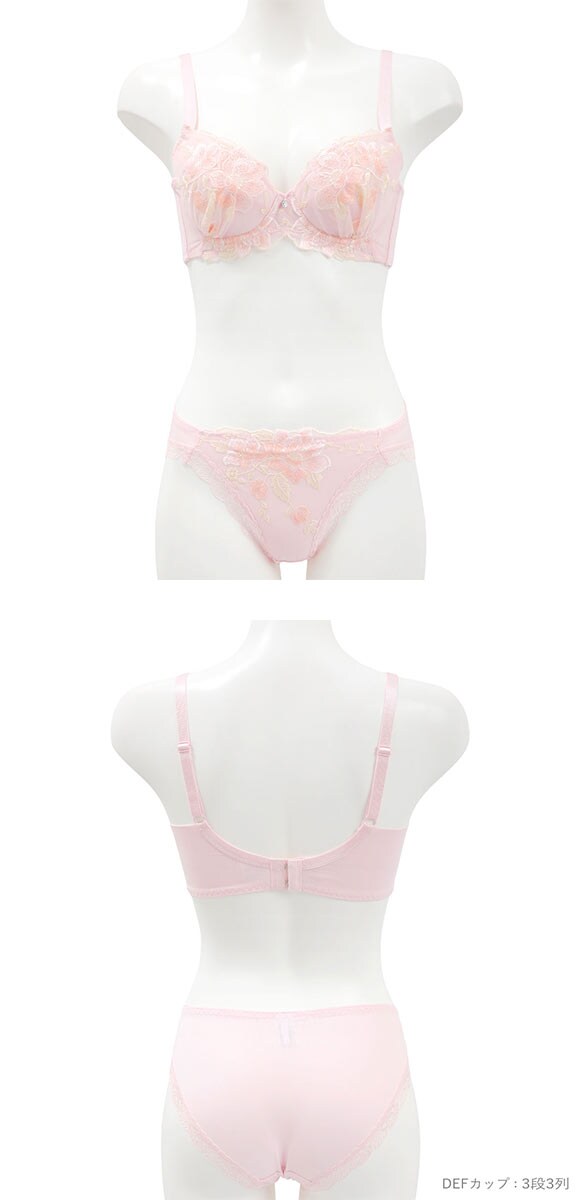 ビーオーエヌ 美胸 脇寄せ バストメイクブラ ペールフラワー シリーズ ブラジャー ショーツ セット BCDEF 脇すっきり 脇高 脇肉 bon