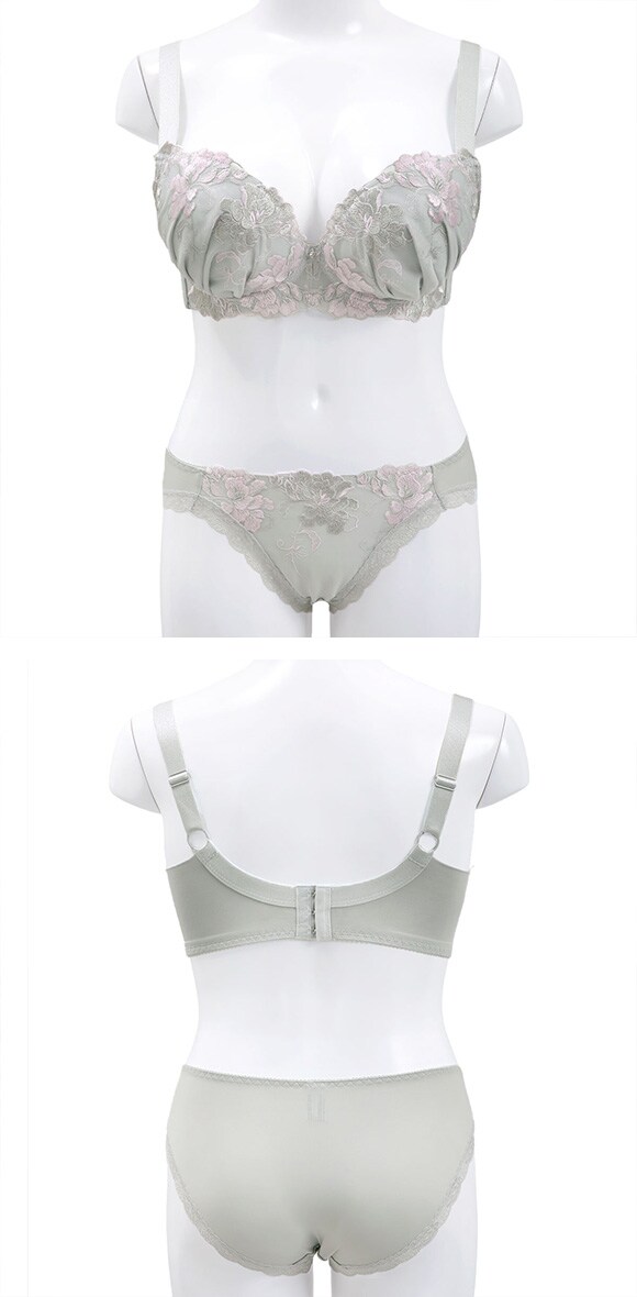 ビーオーエヌ エレガンスフラワー シリーズ 脇高 ブラジャー ショーツ セット GHI 大きいサイズ 脇肉 bon