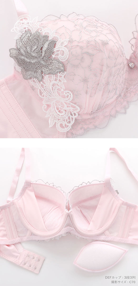 ビーオーエヌ 美胸 脇寄せ バストメイクブラ 大輪のバラ シリーズ ブラジャー ショーツ セット BCDEF 脇すっきり 脇高 脇肉 bon