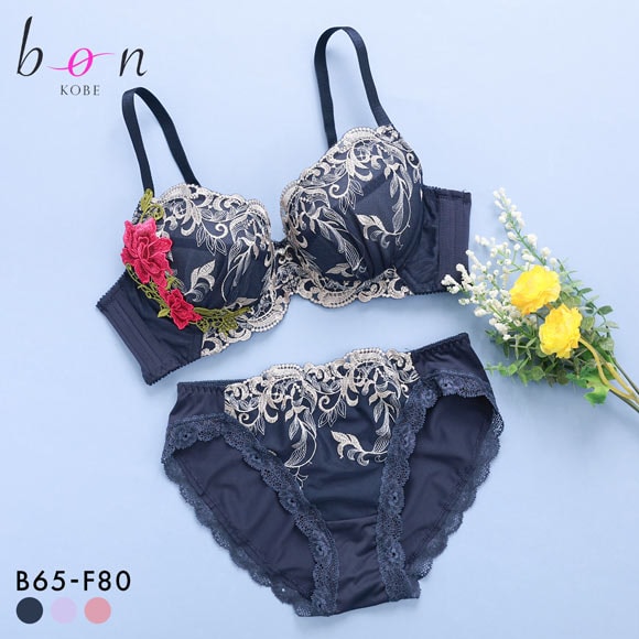 ビーオーエヌ 美胸 脇寄せ バストメイクブラ シリーズ エレガントローズ 3/4カップブラショーツセット レディース 下着 脇肉 bon