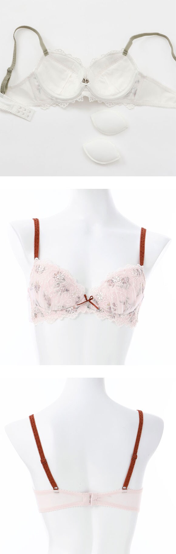 パリーゼ アモーレ ブラジャー GH 大きいサイズ 花柄プリント 刺繍レース まる胸 ナチュラル ナイスフィット Palissee