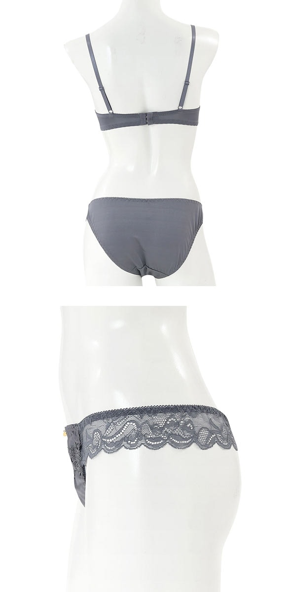 プチマリー マカロニコードローズケミカル ブラジャー ショーツ Tバック 3点セット ABCD petit marie BLACK