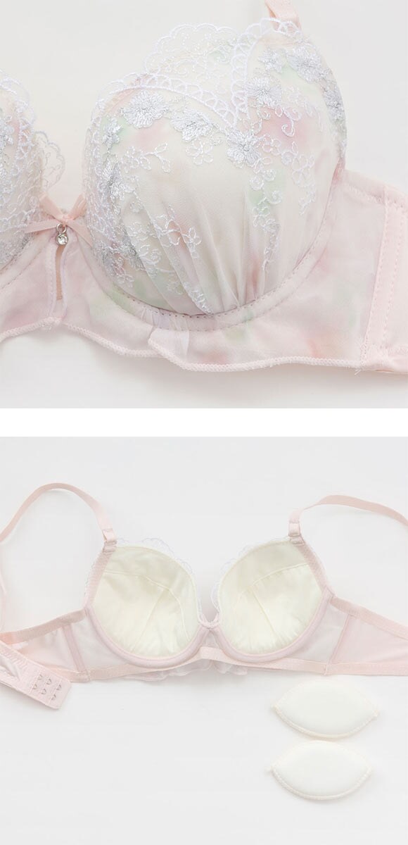 プチソワレ ブラセット プリントラメレース ブラジャー ショーツ セット ABCDEF petit soiree