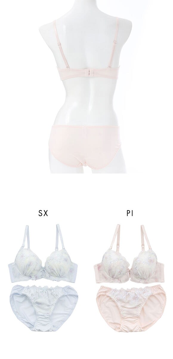 プチソワレ ブラセット プリントラメレース ブラジャー ショーツ セット ABCDEF petit soiree