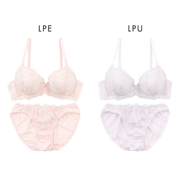 プチソワレ ローズガーデン ブラセット ABCDEF ブラジャー ショーツ セット 花柄 ラメ刺繍 まる胸 大きいサイズ petit soiree