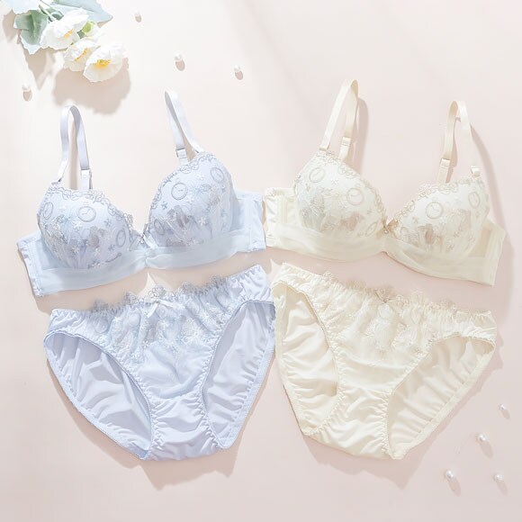 プチマリー ワンダーランドミニット ブラセット ABCDEF ブラジャー ショーツ セット 不思議の国 チュール petit marie WHITE