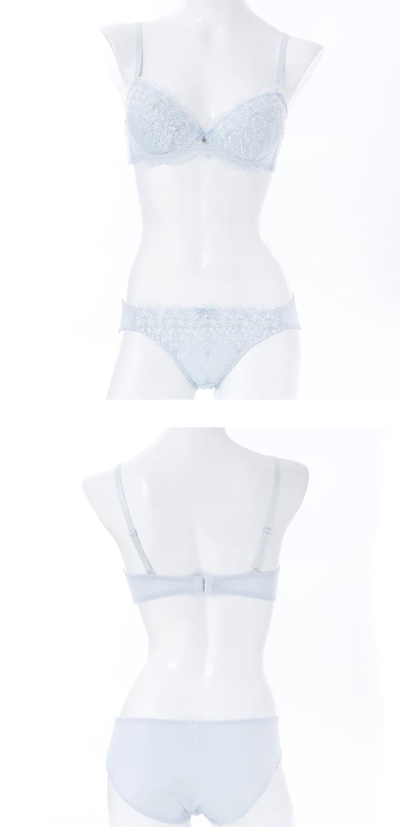 プチソワレ シャイニーフラワー ブラセット ABCDEF ブラジャー ショーツ セット 花柄刺繍 ラメ まる胸 ナチュラル petit soiree