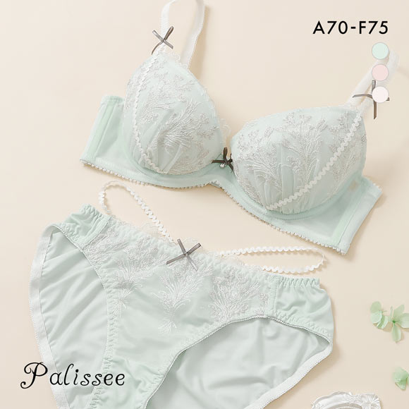 パリーゼ Palissee KOREA collection クレールブーケ フラワー ブラジャー ショーツ セット ABCDEF 脇高 ストリング 淡色