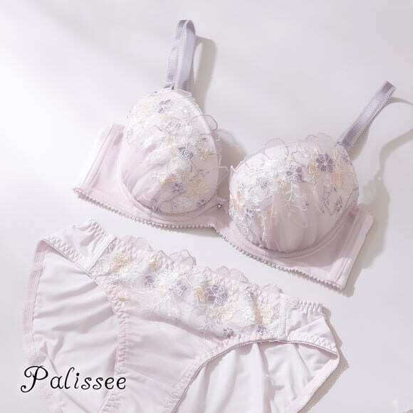 パリーゼ フローラルレース ブラセット 花柄刺繍 ラメ ABCDEF ナイスフィット ブラジャー ショーツ セット Palissee