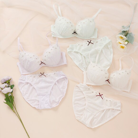 パリーゼ フルールアップリケ ブラセット ABCDEF ブラジャー ショーツ セット Palissee