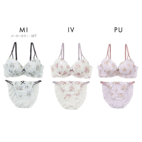 パリーゼ バイカラーローズ ブラセット ABCDEF ブラジャー ショーツ セット まる胸 ナチュラル プリントレース ストリング Palissee