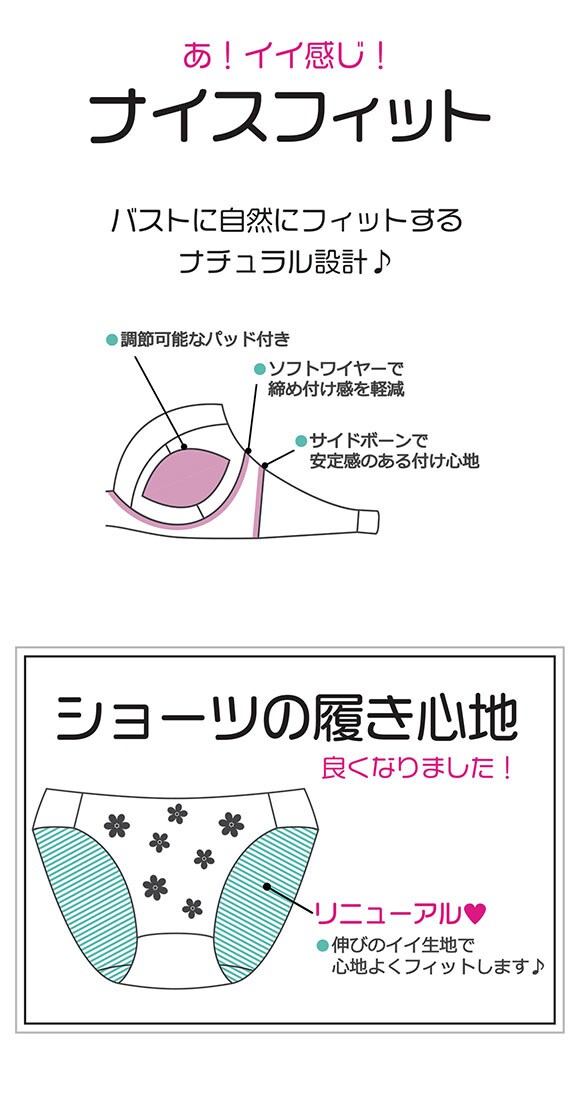 パリーゼ アムールフルール ブラセット ABCDEF ブラジャー ショーツ セット ナイスフィット プリント 花柄刺繍 ラメ Palissee