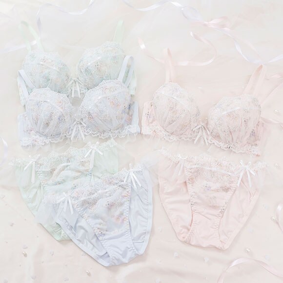 パリーゼ fairy bear ブラセット ABCDEF ブラジャー ショーツ セット 夢の国のくま プリント まる胸 ナイスフィット Palissee