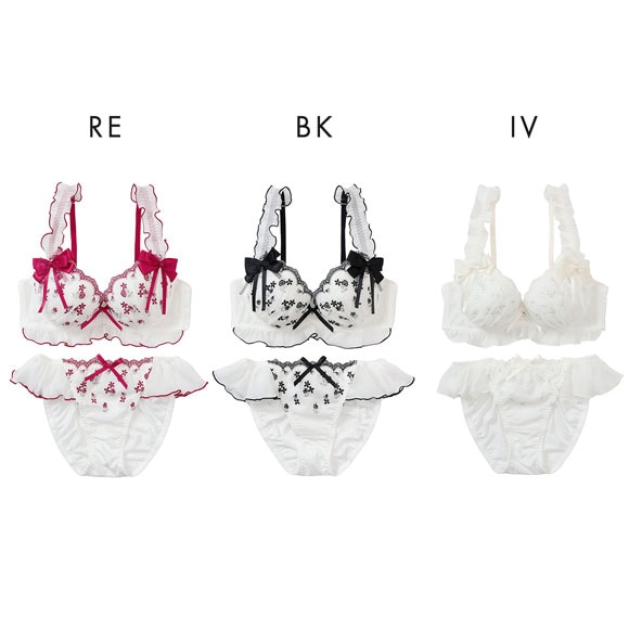 パリーゼ ロゼットリボン ブラジャー ショーツ セット ナイスフィット フリル ABCDEF Palissee