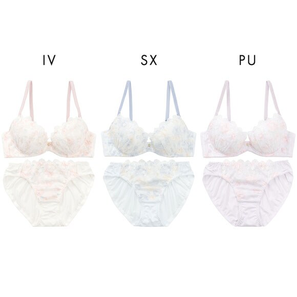 パリーゼ フルールレーヴ ブラセット ABCDEF ブラジャー ショーツ セット プリント 花柄 ラメ ナイスフィット Palissee