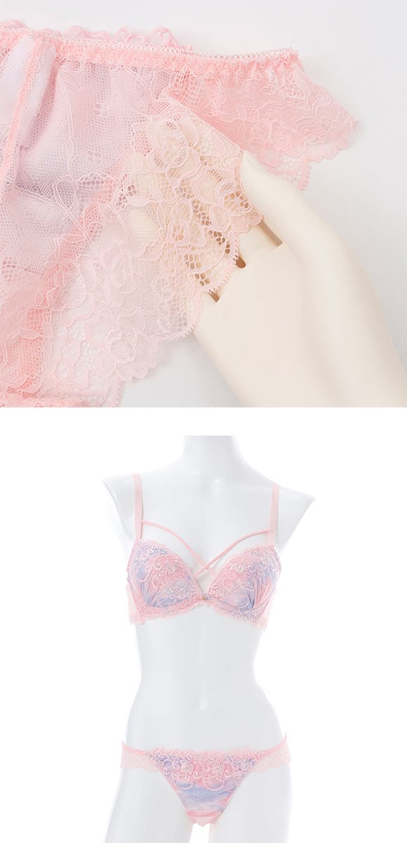 スパークス パステルクロスコード ブラジャー ショーツ セット ノーマルショーツ ABCDEF 脇高 盛り 谷間 バックレース SPARKS