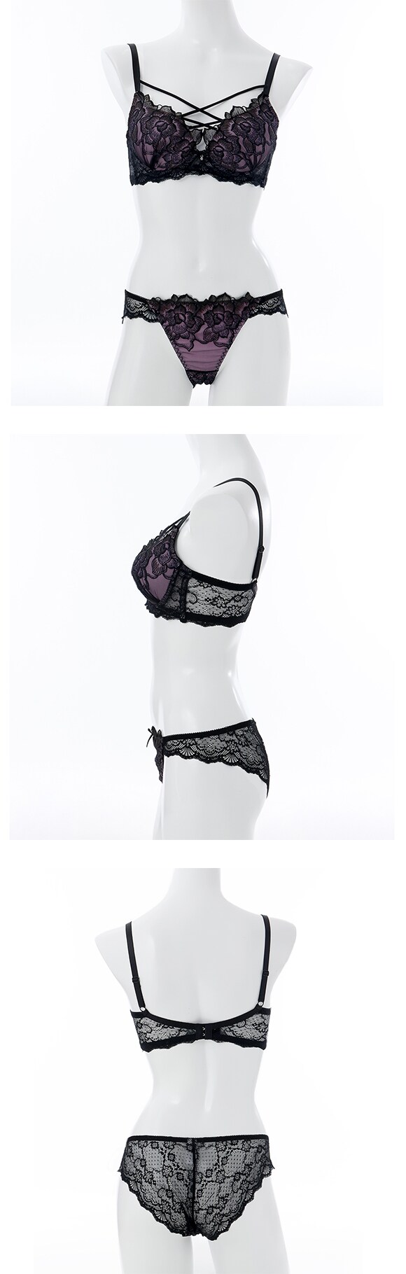 スパークス ノワールローズ ブラジャー ノーマルショーツ セット 脇高 谷間 ABCDEF バックレース SPARKS 大きいサイズ