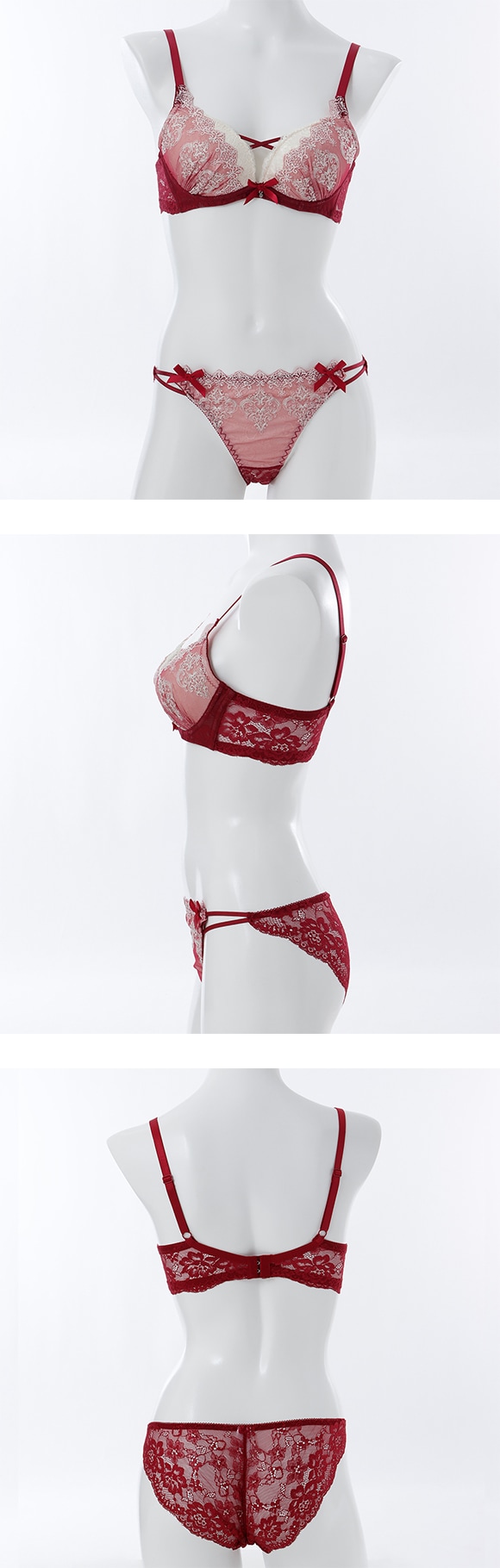 スパークス ゴシックレース ブラジャー ノーマルショーツ セット 脇高 谷間 ABCDEF バックレース SPARKS 大きいサイズ