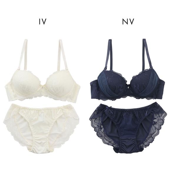 プチソワレ ノンワイヤー ブラセット ABCD ブラジャー ショーツ セット レース チュール リボン ナチュラル 下着 petit soiree