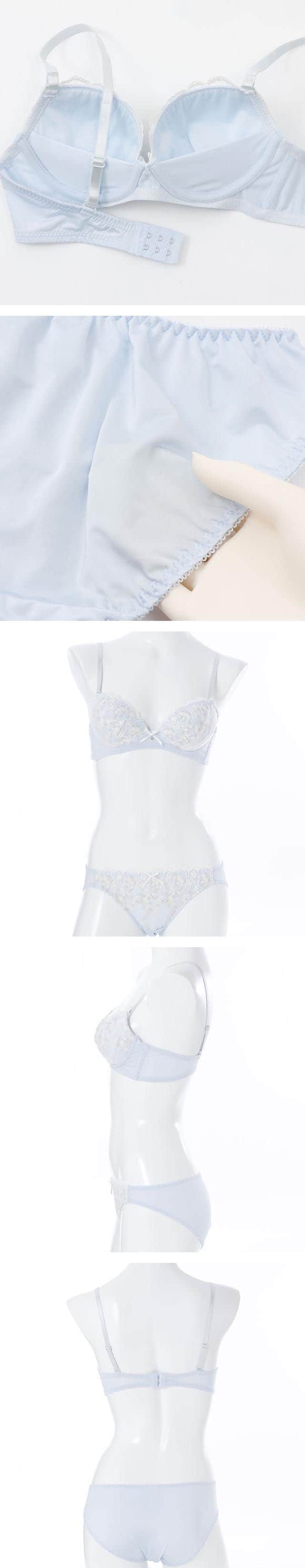 プチソワレ フラワーチュール ノンワイヤー ブラセット ABCD ブラジャー ショーツ セット ラメ まる胸 ナチュラル petit soiree