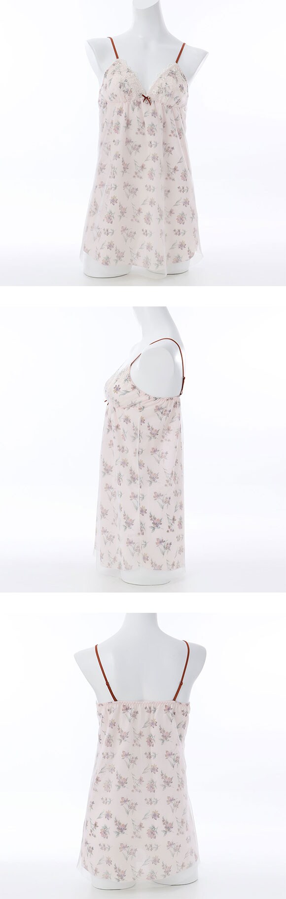 パリーゼ アモーレ スリップ キャミソール ランジェリー 花柄プリント 刺繍レース Parissee