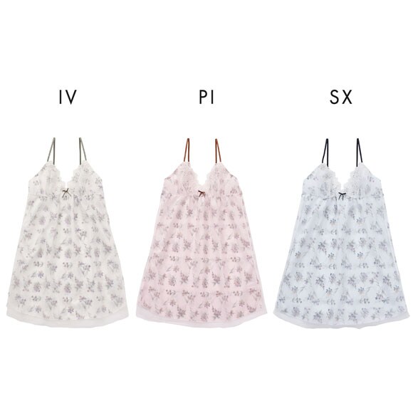 パリーゼ アモーレ スリップ キャミソール ランジェリー 花柄プリント 刺繍レース Parissee