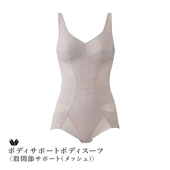 ワコール ボディサポートボディスーツ 股関節サポート メッシュ ノンワイヤー ソフト ABC Wacoal
