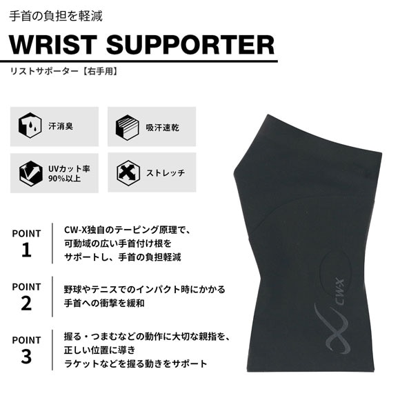 ワコール シーダブリューエックス CW-X 右手首用 Unisex BCR201 右手用 リストサポーター 片手入り ユニセックス 男女兼用 Wacoal