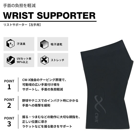 ワコール シーダブリューエックス CW-X 左手首用 Unisex BCR202 左手用 リストサポーター 片手入り ユニセックス 男女兼用 Wacoal