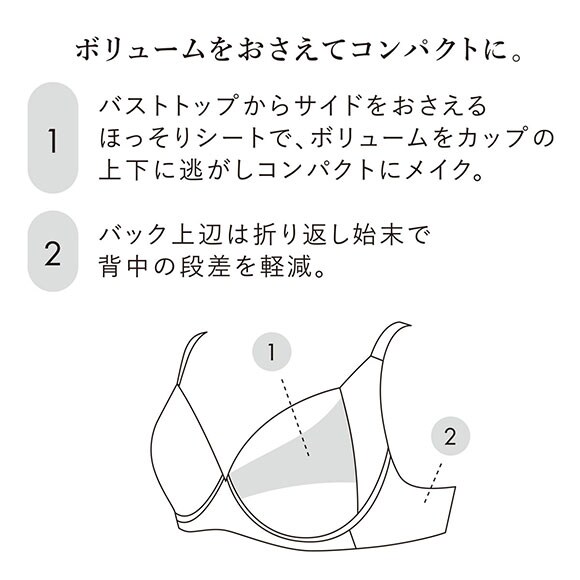 ワコール Wacoal 小さく見せるブラ シンプル BRB452 3/4カップ ブラジャー G アンダー大きいサイズ クイーンサイズ