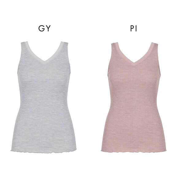 ワコール シルク混 ノースリーブ Vネック タンクトップ LL Wacoal