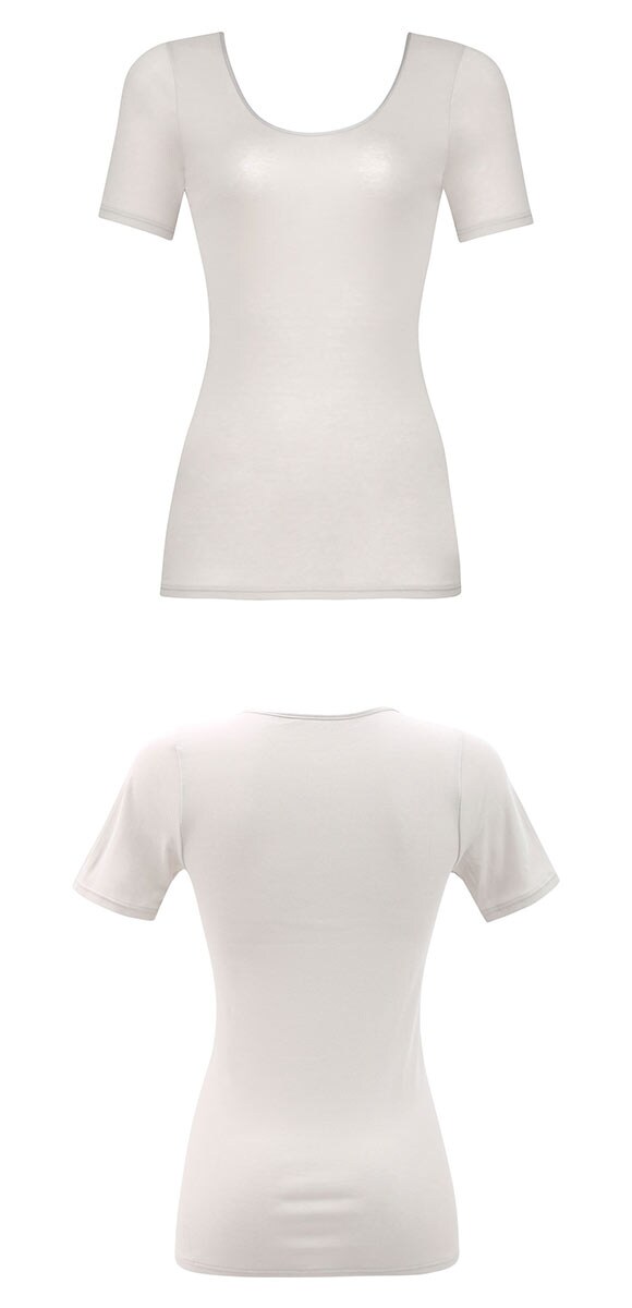 ワコール WACOALコットン オーガニックコットン100％ Uネック 3分袖インナー ニットトップ 半袖 ML Wacoal