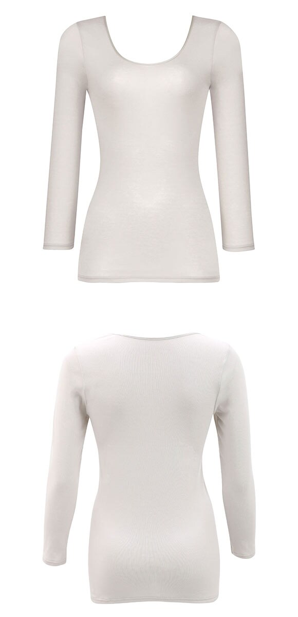 ワコール WACOALコットン オーガニックコットン100％ インナー Uネック 8分袖 ニットトップ 長袖 ML Wacoal