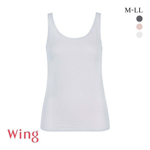 ワコール ウイング 瞬汗ドライ タンクトップ 汗をかいてもべたつきにくい ノースリーブ ML2L 吸汗速乾 抗菌防臭 綿混 Wacoal Wing