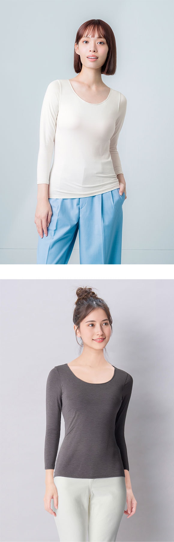 ワコール ウイング シンクロブラトップ 保温タイプ 8分袖 長袖 カップ付きインナー あったか Wacoal Wing