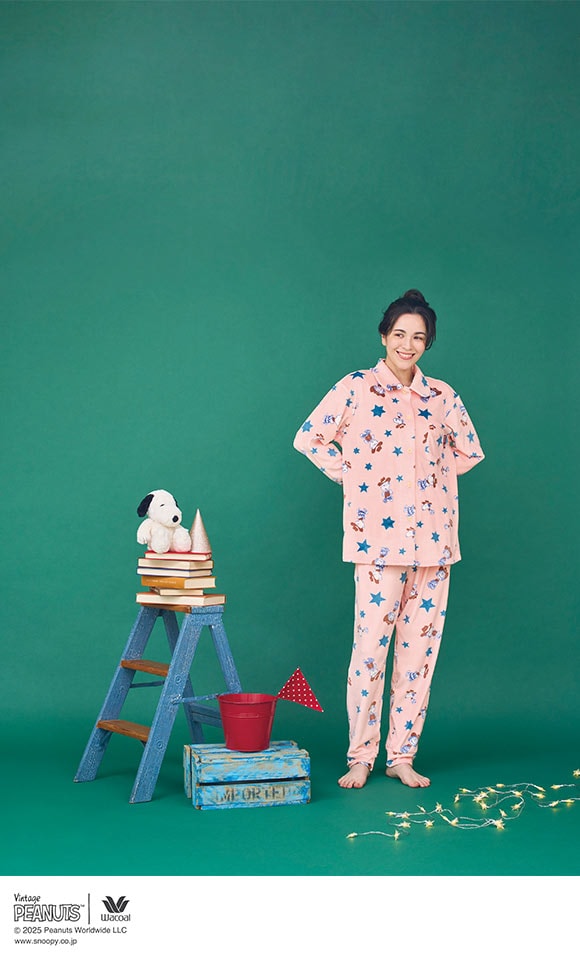 ワコール リラックス＆スリープ PEANUTS×ワコール スヌーピー パジャマ 長袖 上下セット あったか フリース レディース Wacoal