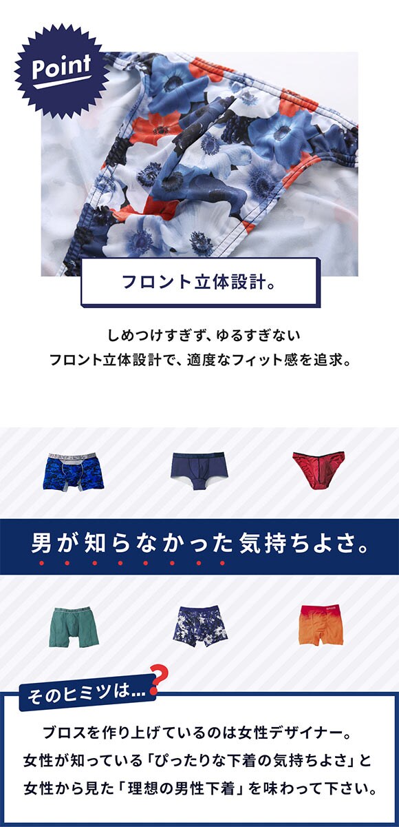 ブロス バイ ワコールメン ハナコトバパンツ 花柄 ビキニ ブリーフ LL GF2221 メンズ 前閉じ ノーマル丈 BROS by WACOAL MEN