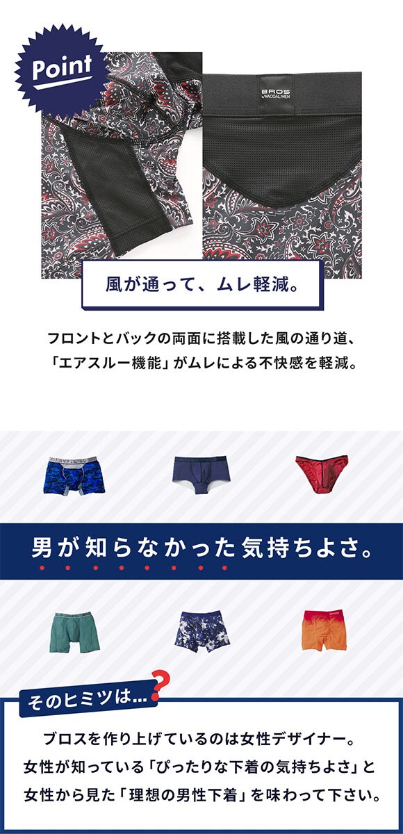 ブロス バイ ワコールメン ダブルエアスルー ボクサーパンツ LL 前開き ムレ軽減 ウエストゆったり BROS by WACOAL MEN