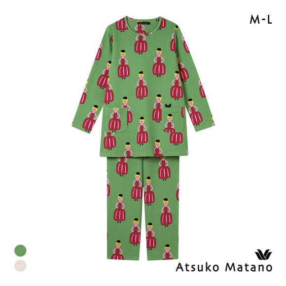 ワコール マタノアツコ ルームウェア 長袖パジャマ 上下セット あたたかい キルトニット Wacoal ATSUKO MATANO
