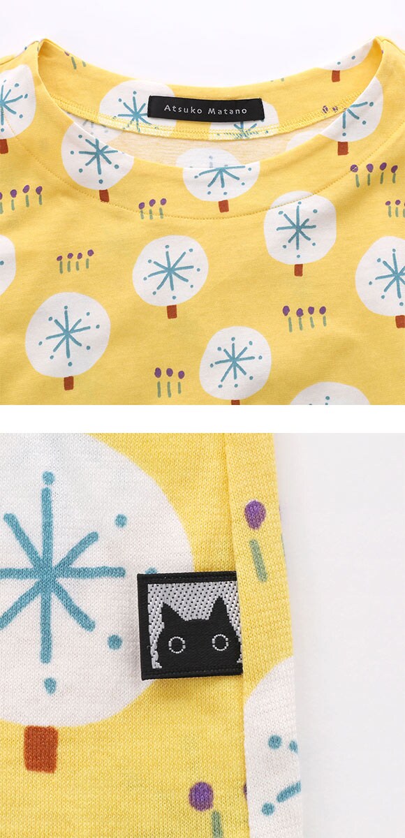 ワコール マタノアツコ ルームウェア 長袖パジャマ 上下セット 大きな木 ゆったり 綿100％ Wacoal ATSUKO MATANO