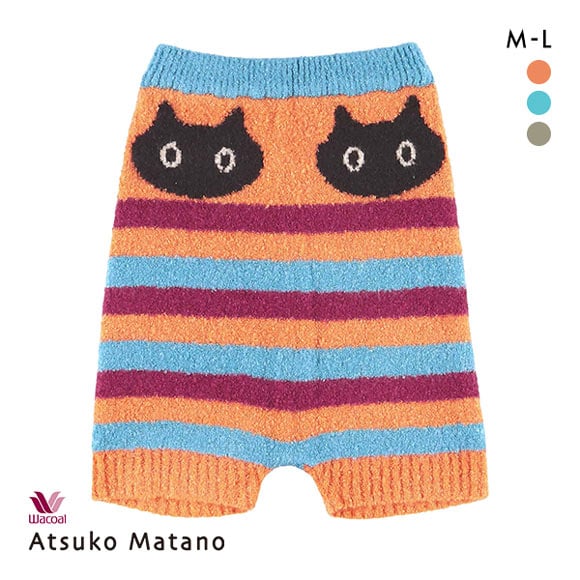 ワコール マタノアツコ もこもこ 毛パン 1分丈 ねこ あったか 冷えとり Wacoal ATSUKO MATANO