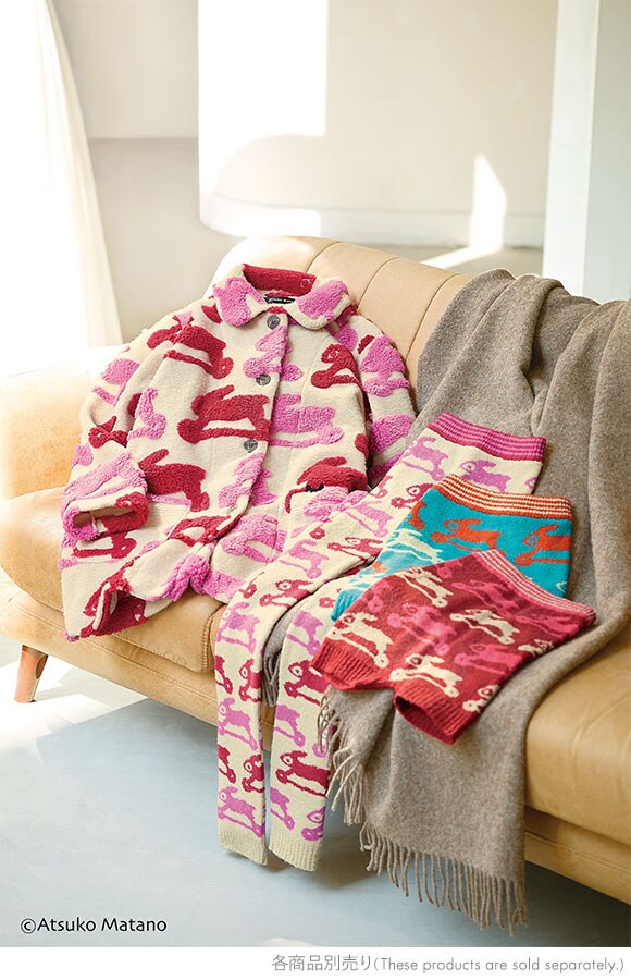 ワコール マタノアツコ もこもこ 毛パン 1分丈 とびうさぎ あったか Wacoal ATSUKO MATANO