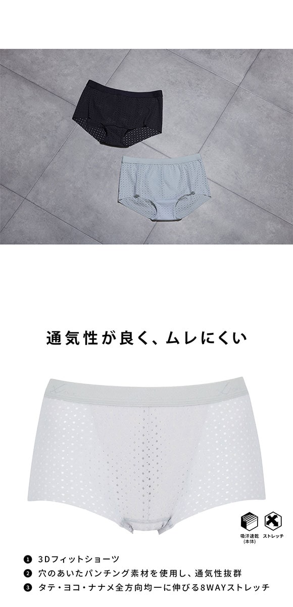 ワコール CW-X シーダブリューエックス 3Dフィット パンチング スポーツショーツ メッシュ ノーマル S･M･L･LL HSY130 Wacoal Womens