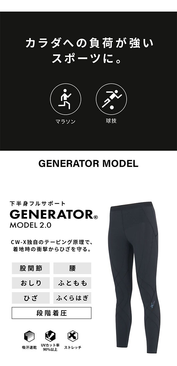 ワコール CW-X シーダブリューエックス Womens GENERATOR ジェネレーターモデル 下半身フルサポート スポーツタイツ ロング Wacoal