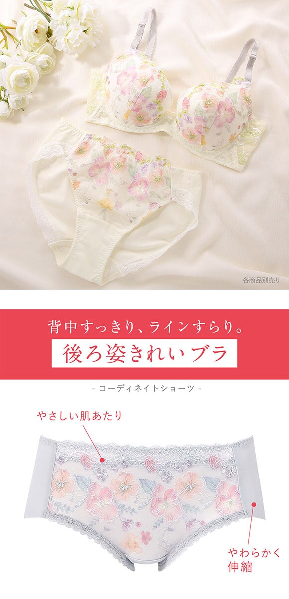 ワコール ウイング KB2722 後ろ姿きれいブラ ショーツ ML ラインレス ひびきにくい KF2422 25SS Wacoal Wing