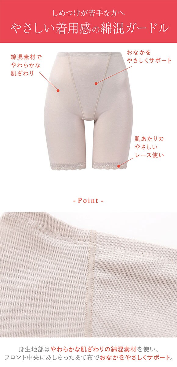 ワコール ウイング 綿混ガードル ロング丈 やさしい着用感 Wacoal Wing