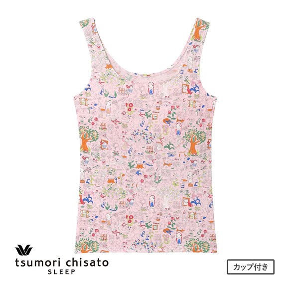 ワコール ツモリチサト ワンダーフォレスト ノースリーブ カップ付き インナー タンクトップ ML Wacoal tsumori chisato SLEEP