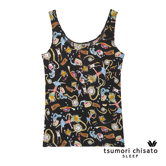 ワコール ツモリチサト 不思議の国 ノースリーブ カップ付き インナー タンクトップ 綿混 ML Wacoal tsumori chisato SLEEP