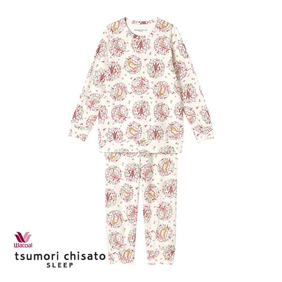 ワコール ツモリチサト スリープ パリ 長袖パジャマ 上下セット ルームウェア レディース 綿100％ Wacoal tsumori chisato SLEEP